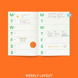Undated Weekly Planner, Orange