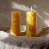 Marbled Beeswax Candles, Set of 2