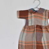 Plaid Linen Gather Dress with Peter Pan Collar, Woolgrass Farm