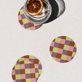 Sorbet Checkered Coasters, Set of Four