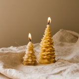 Beeswax Christmas Tree Candles, Set of 2