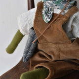 Fern the Frog Doll- Corduroy Overalls