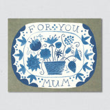 Mum Cards - Plate with Flowers