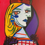 Vintage Abstract Portrait, in the style and manner of the artist, Pablo Picasso.