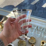 Silver Rimmed Stemmed Glasses, set of 6